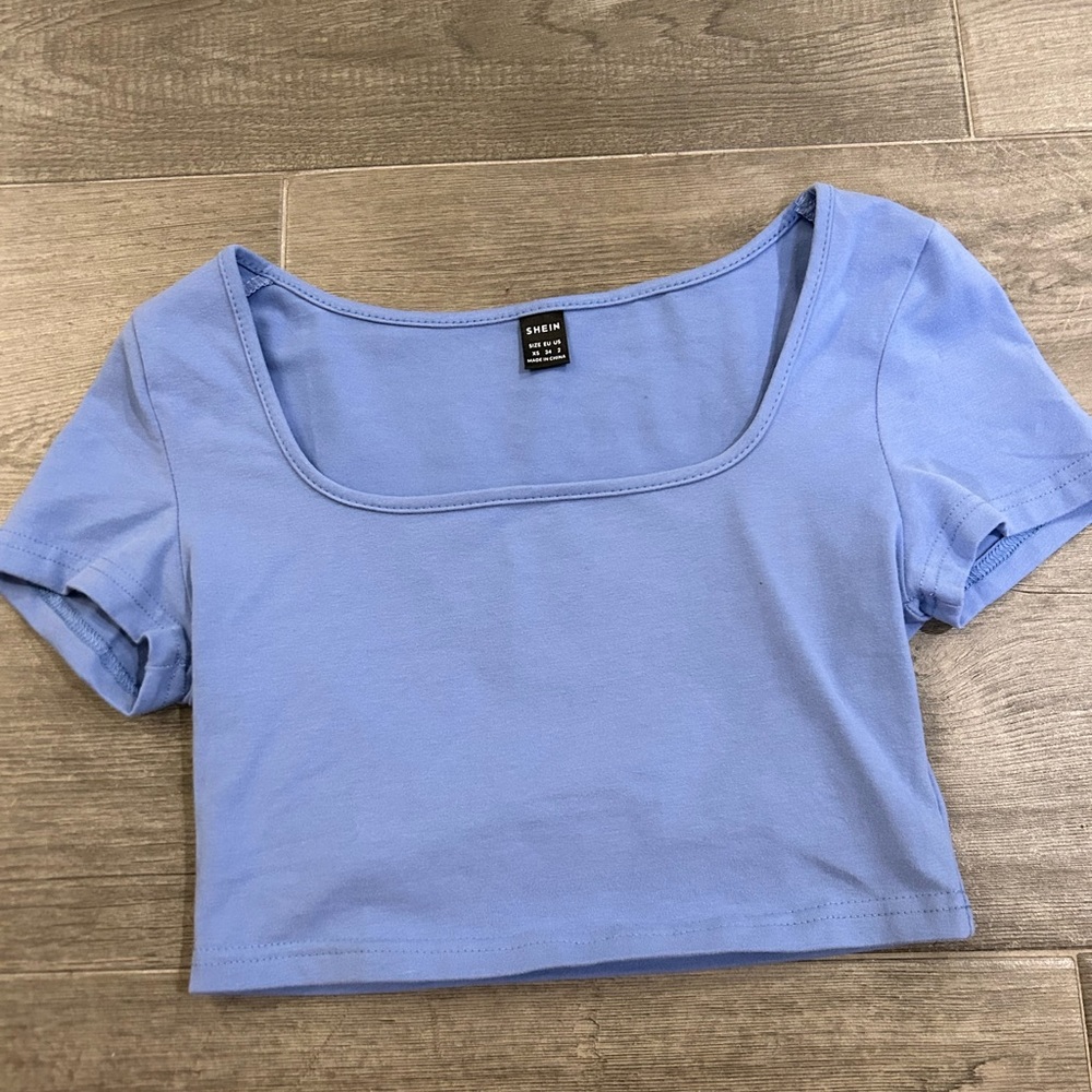 Blue SHEIN crop top